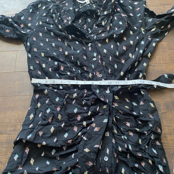 Veronica Beard Black Metallic Jacquard ALIA Ruched Ruffle mini dress - Picture 11 of 13